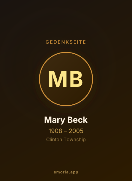 Gedenkportrait von Mary Beck