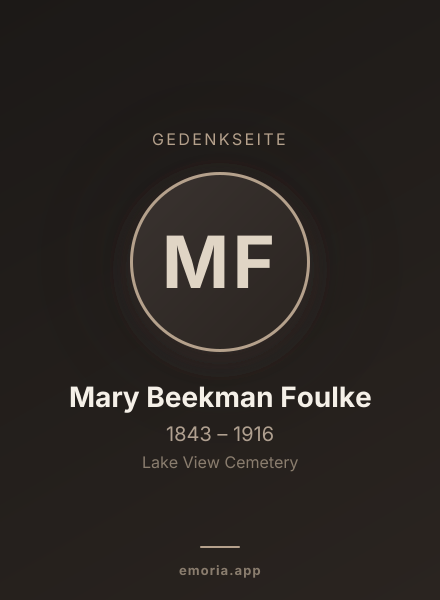 Gedenkportrait von Mary Beekman Foulke