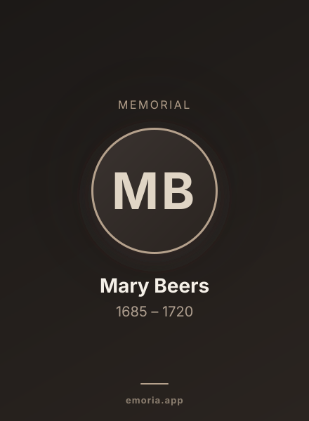 Memorial portrait of Mary Beers