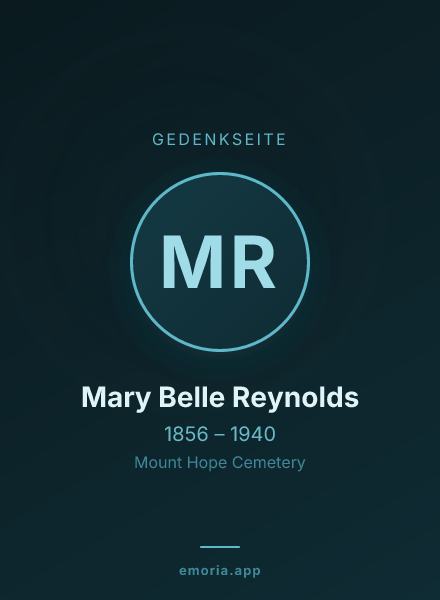 Gedenkportrait von Mary Belle Reynolds