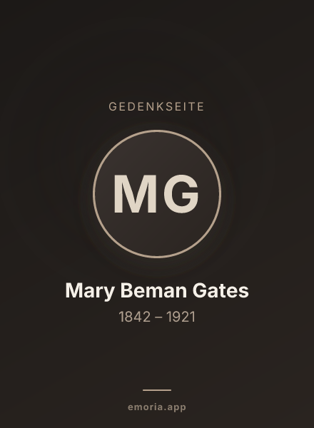 Gedenkportrait von Mary Beman Gates