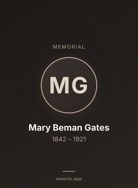Memorial portrait of Mary Beman Gates