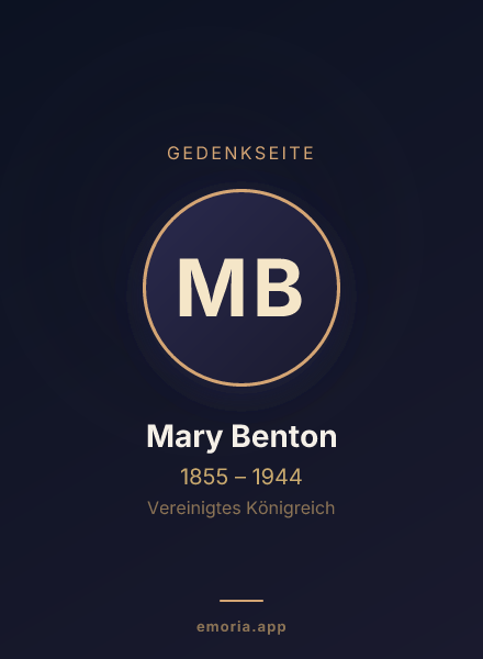 Gedenkportrait von Mary Benton