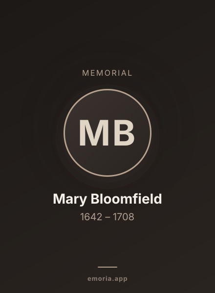 Memorial portrait of Mary Bloomfield