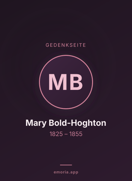 Gedenkportrait von Mary Bold-Hoghton