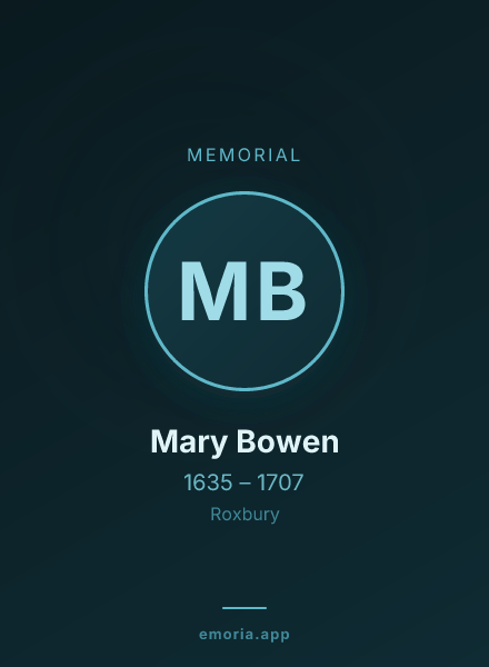 Memorial portrait of Mary Bowen