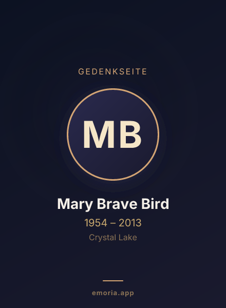 Gedenkportrait von Mary Brave Bird