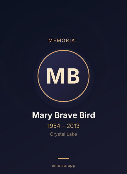Memorial portrait of Mary Brave Bird