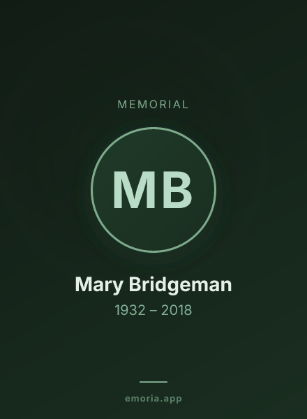 Memorial portrait of Mary Bridgeman