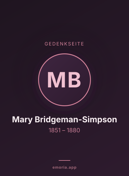 Gedenkportrait von Mary Bridgeman-Simpson