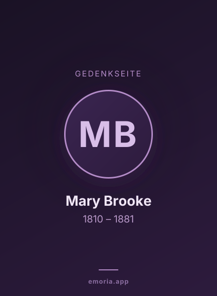 Gedenkportrait von Mary Brooke