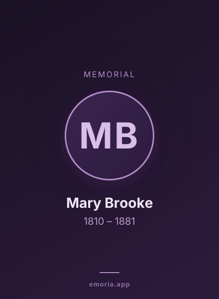 Memorial portrait of Mary Brooke