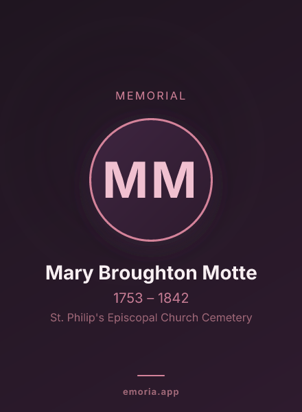 Memorial portrait of Mary Broughton Motte