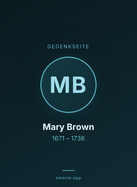 Gedenkportrait von Mary Brown