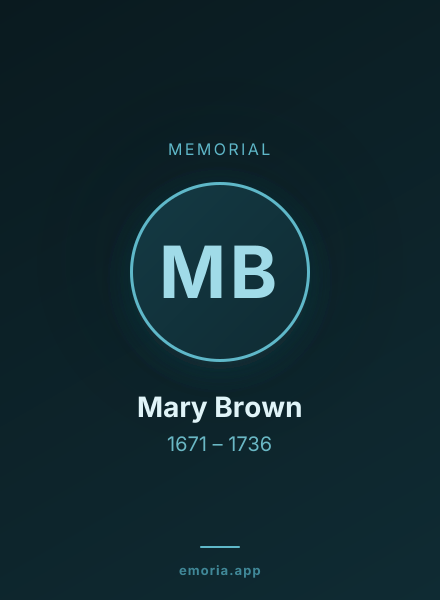 Memorial portrait of Mary Brown