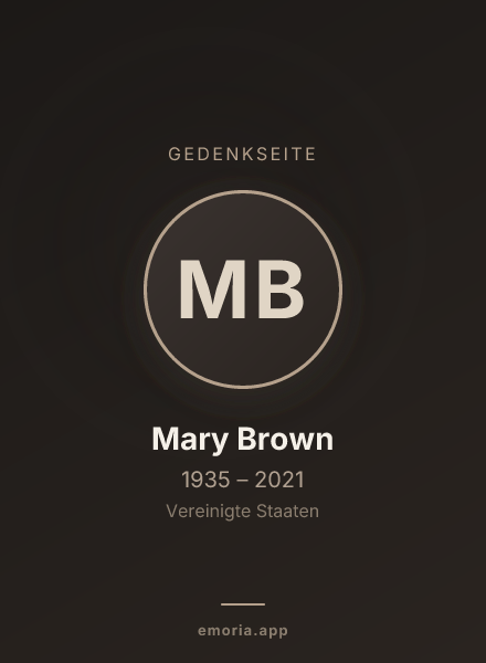 Gedenkportrait von Mary Brown