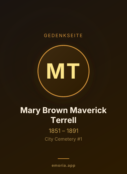 Gedenkportrait von Mary Brown Maverick Terrell
