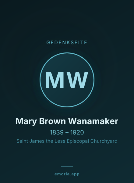 Gedenkportrait von Mary Brown Wanamaker