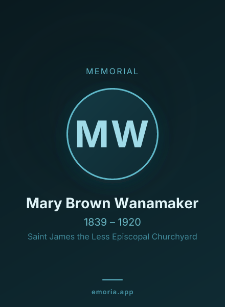 Memorial portrait of Mary Brown Wanamaker