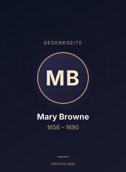 Gedenkportrait von Mary Browne