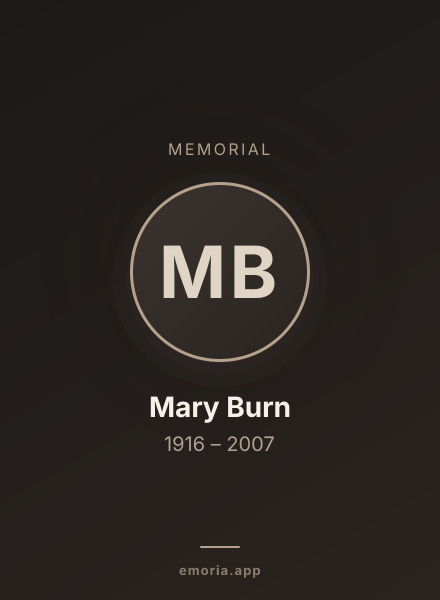 Memorial portrait of Mary Burn