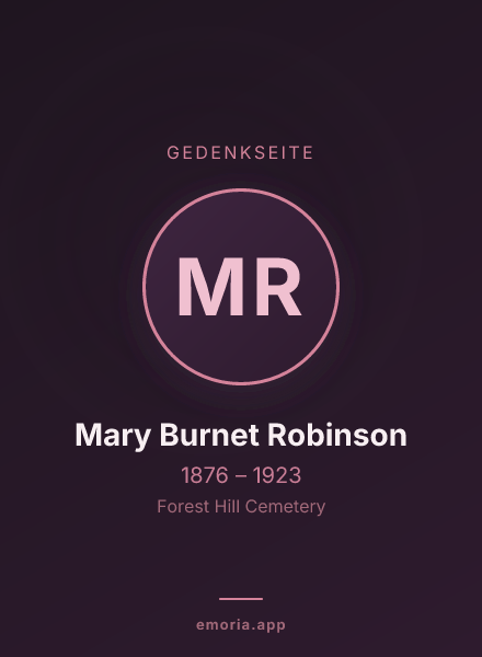 Gedenkportrait von Mary Burnet Robinson