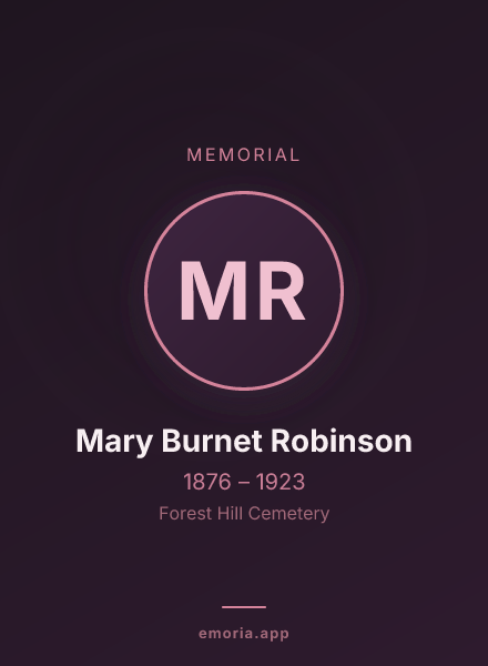 Memorial portrait of Mary Burnet Robinson