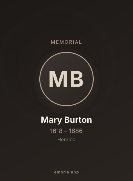 Memorial portrait of Mary Burton