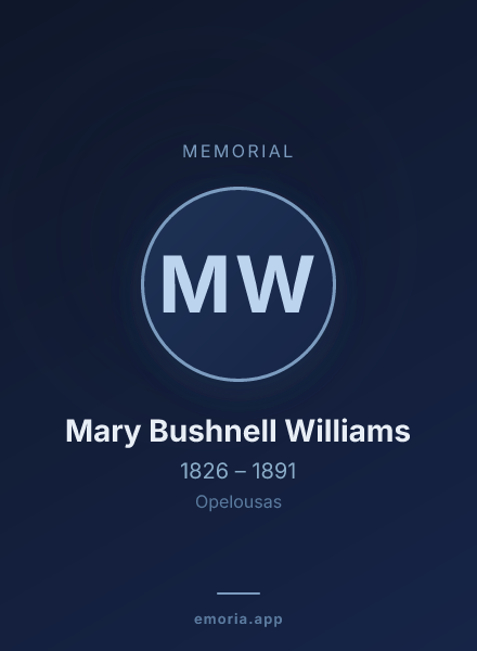 Memorial portrait of Mary Bushnell Williams
