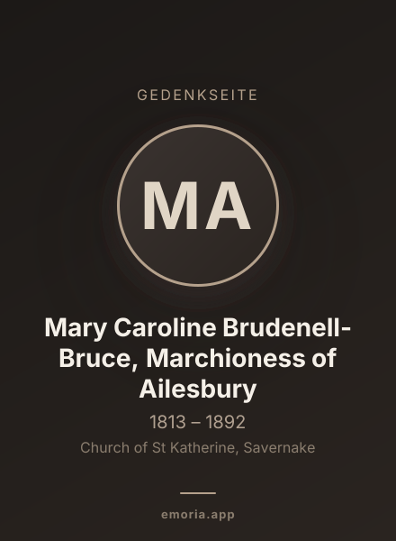 Gedenkportrait von Mary Caroline Brudenell-Bruce, Marchioness of Ailesbury