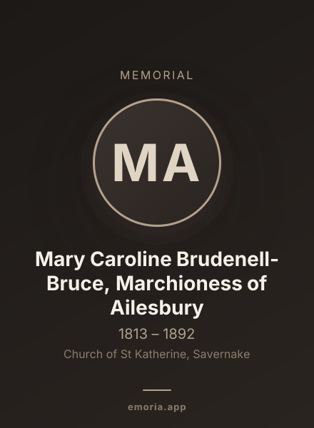 Memorial portrait of Mary Caroline Brudenell-Bruce, Marchioness of Ailesbury