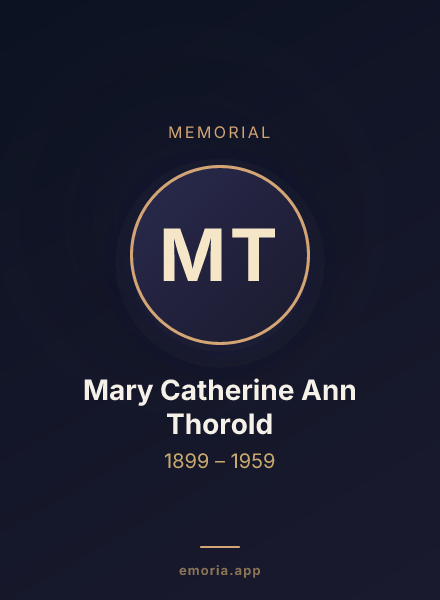 Memorial portrait of Mary Catherine Ann Thorold