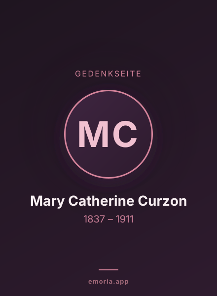 Gedenkportrait von Mary Catherine Curzon