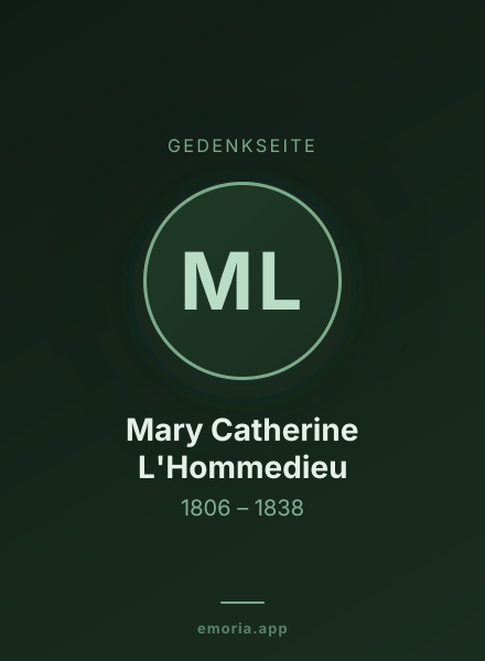 Gedenkportrait von Mary Catherine L'Hommedieu