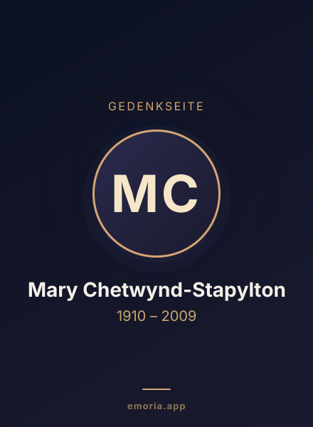 Gedenkportrait von Mary Chetwynd-Stapylton