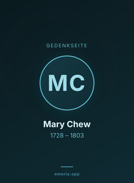Gedenkportrait von Mary Chew