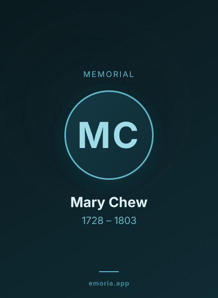 Memorial portrait of Mary Chew