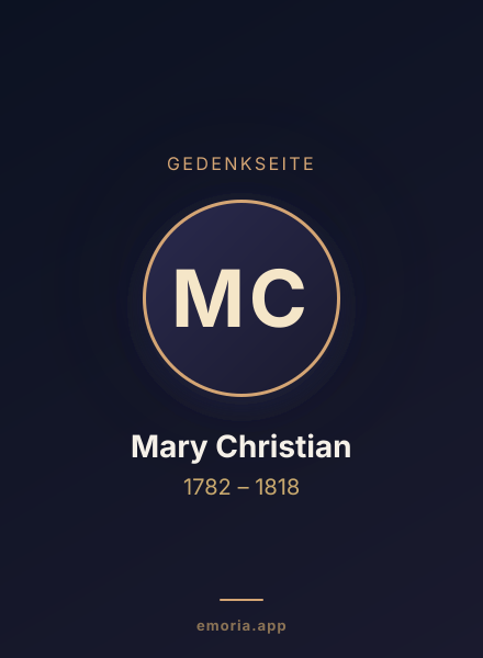 Gedenkportrait von Mary Christian