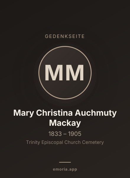 Gedenkportrait von Mary Christina Auchmuty Mackay