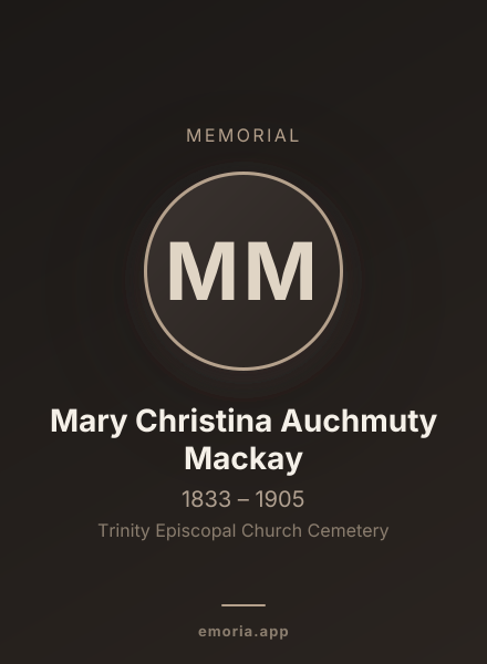 Memorial portrait of Mary Christina Auchmuty Mackay