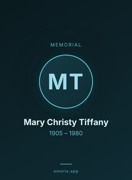 Memorial portrait of Mary Christy Tiffany