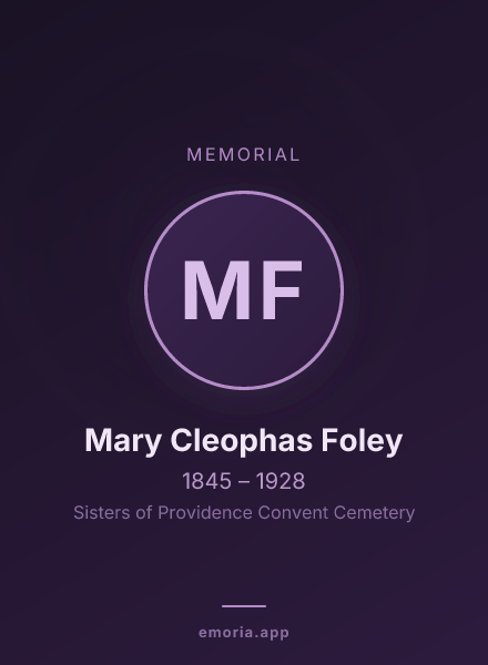 Memorial portrait of Mary Cleophas Foley