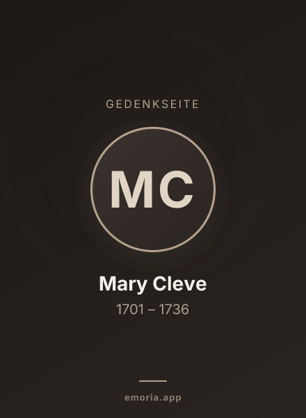 Gedenkportrait von Mary Cleve