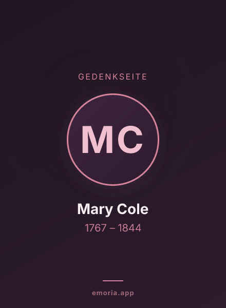 Gedenkportrait von Mary Cole