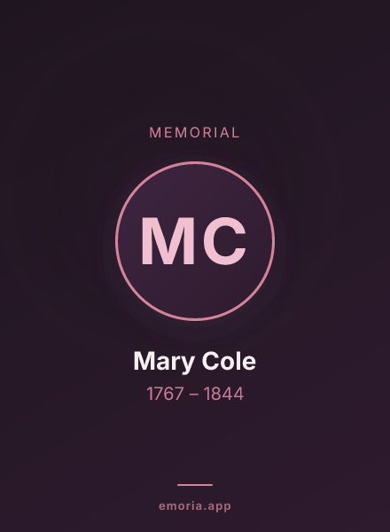 Memorial portrait of Mary Cole