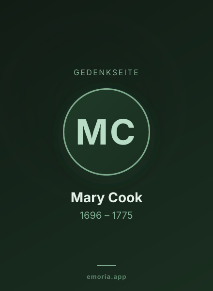 Gedenkportrait von Mary Cook
