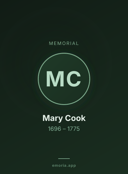 Memorial portrait of Mary Cook