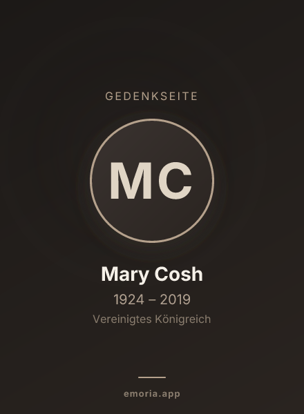Gedenkportrait von Mary Cosh