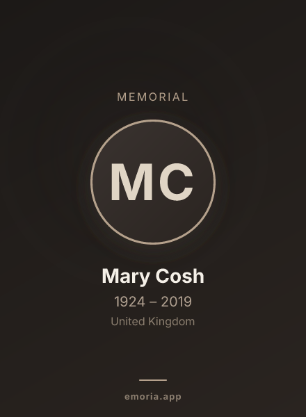 Memorial portrait of Mary Cosh