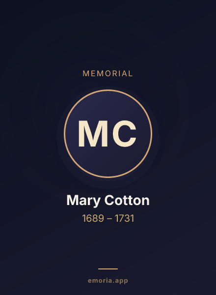 Memorial portrait of Mary Cotton